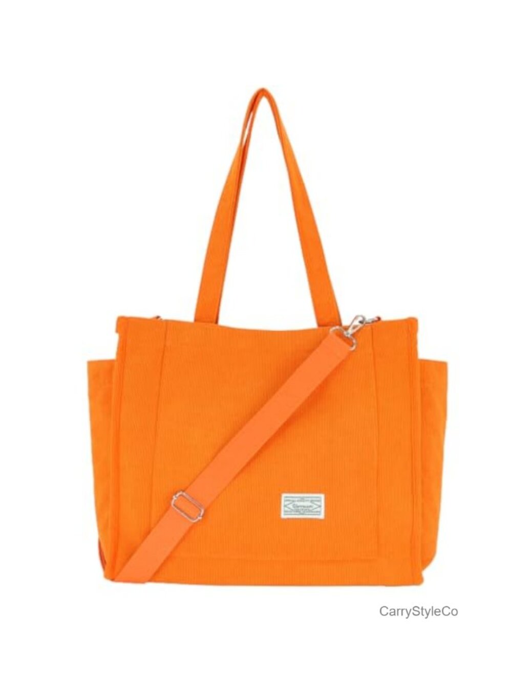 Corduroy Tote Bag Large Work Teacher Nurse College 16" Laptop Crossbody